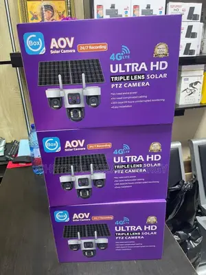 Aov Ubox Triple Lens Solar PTZ Cameras Indoor/Outdoor Surveillance.