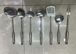 7 Pieces Stainless Silver Cooking Spoon Set