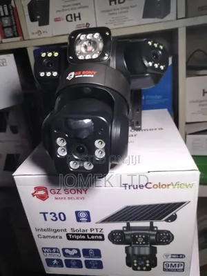9mp Wi-Fi True Triple Lens Solar PTZ Big Outdoor Camera /Auto Tracking