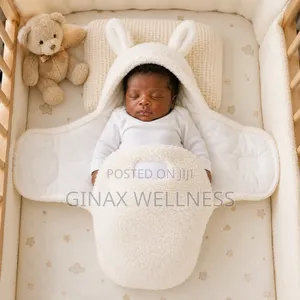 Premium Hooded Baby Swaddle Blanket | Warm Newborn Sleeping Bag Wrap