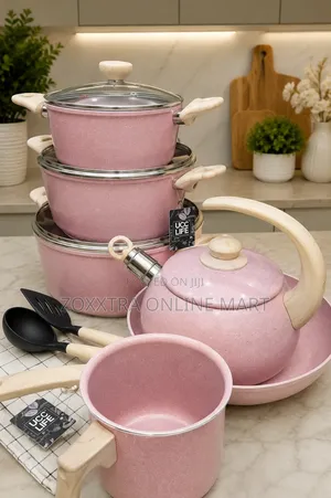 Ucc Life 9-Piece Granite Cookware Set With Kettle