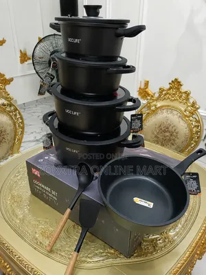 Ucc Life 11 PCS Granite Pot 28 Cm Frypan, 28/24/20/18 Cm Pots