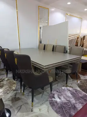 Grey Marble Dining Table With 8 Chairs