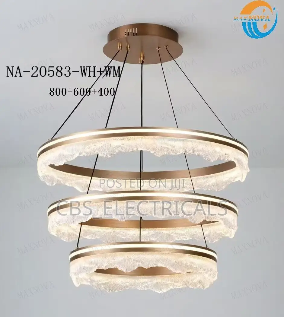 Triple-Ring Crystal Led Chandelier (Model Na-20583)