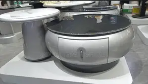 Futuristic Smart Round Coffee Table (Silver)