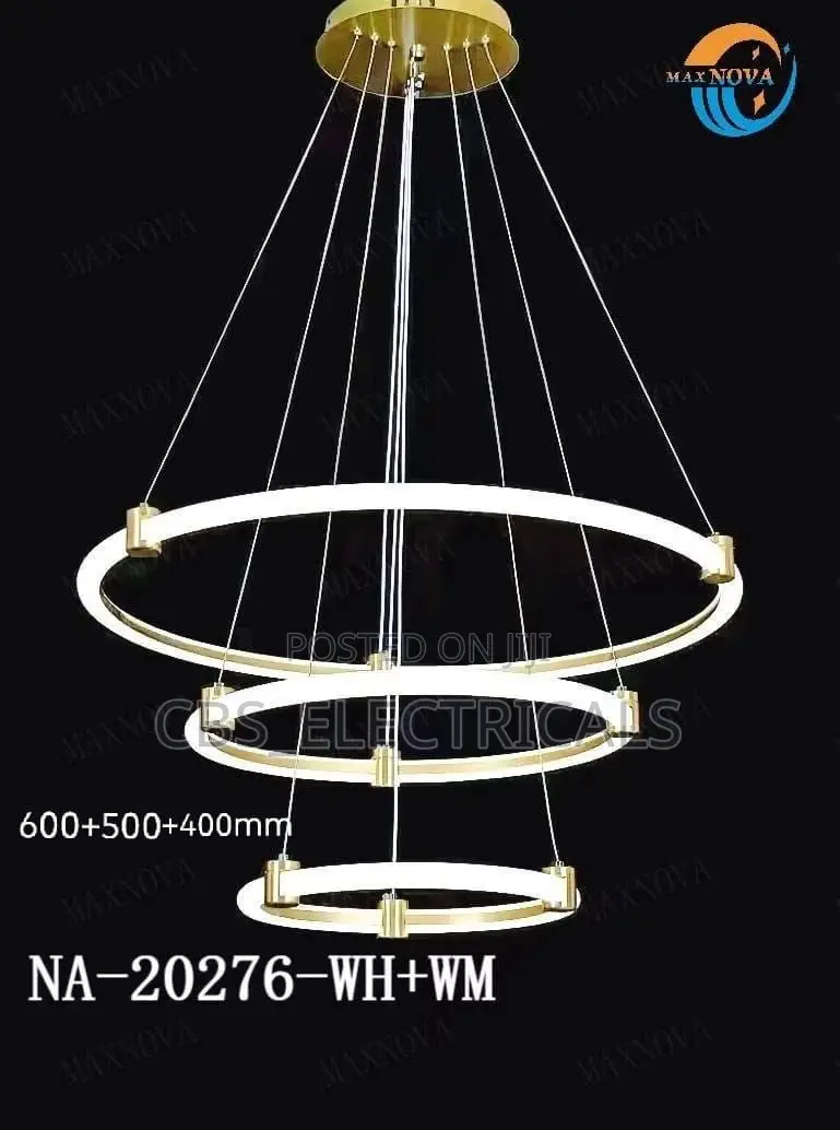 Triple-Tiered Ring Led Chandelier