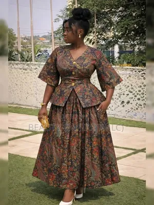 Peplum And Maxi Skirt Set