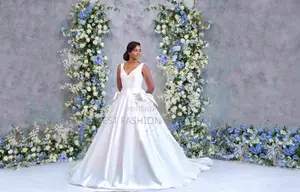 Mikado Sleeveless Ball Gown With Bow
