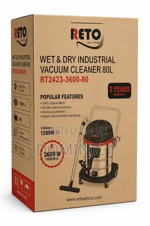 Reto 80l Wet Dry Industrial Vacuum Cleaner (Model: Rt2423-3600-80)