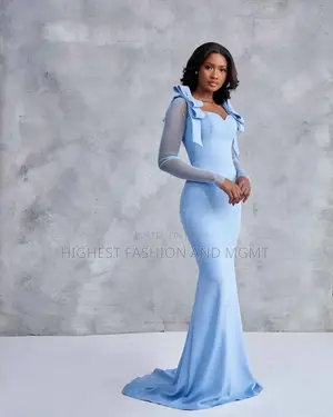 Crepe Dress With Mesh Long Sleeves, Sweetheart Neckline