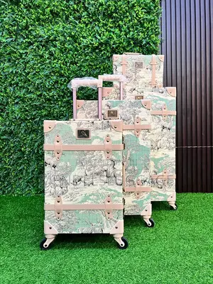 4-Piece Vintage Floral Travel Luggage Set