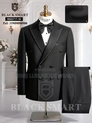 Round Stone Black Smart Tuxedo Suits