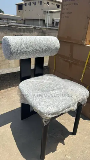 Boucle Dining Chair With Cylinder Backrest