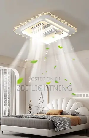 Modern Led Ceiling Fitting With English Control (Bluetooth and Fan)