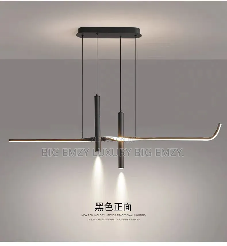 Minimalist Led Linear Chandelier or Modern Linear Pendant Light.