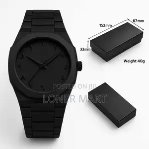 Valenzo Mens Plastic Ceramic Black Trendy Wristwatch