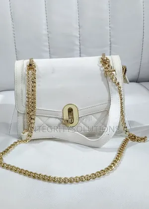 White Quilted Crossbody Flap Bag