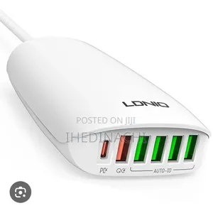Ldnio 65w Super Fast Charging Desktop Charger – 6 Usb Ports Qc3.0/Pd
