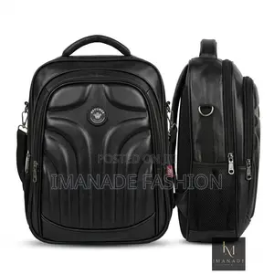Hp Power Hard Shell Leather Backpack – Black