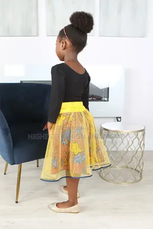 Akani African Print Girls' Flared Tulle Skirt
