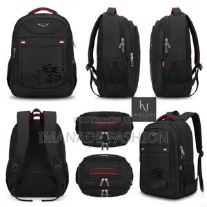 W-J Lion Backpack – Black Red (Large)
