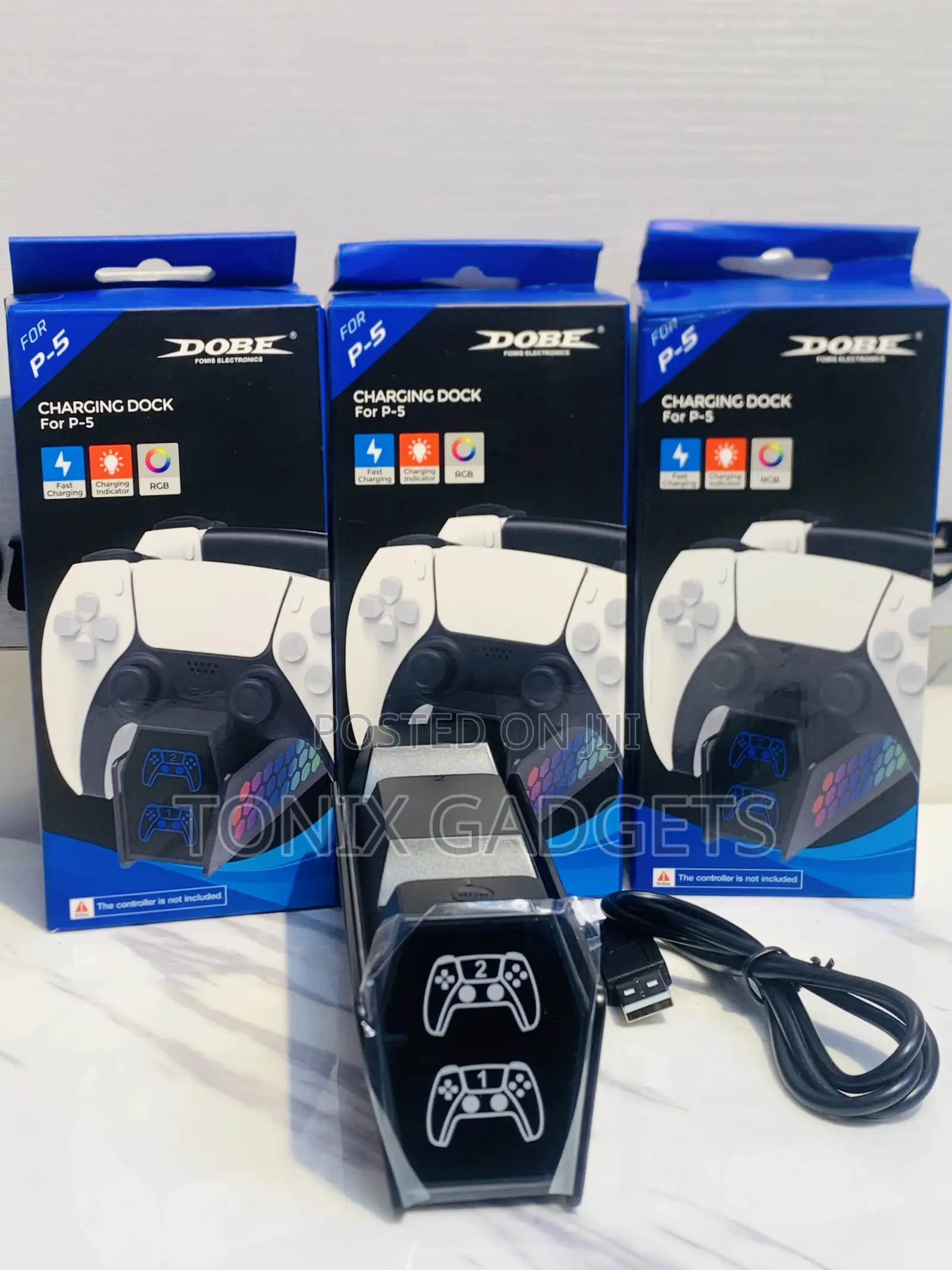 Dobe Ps5 Controller Charging Dock With Unique RGB Light