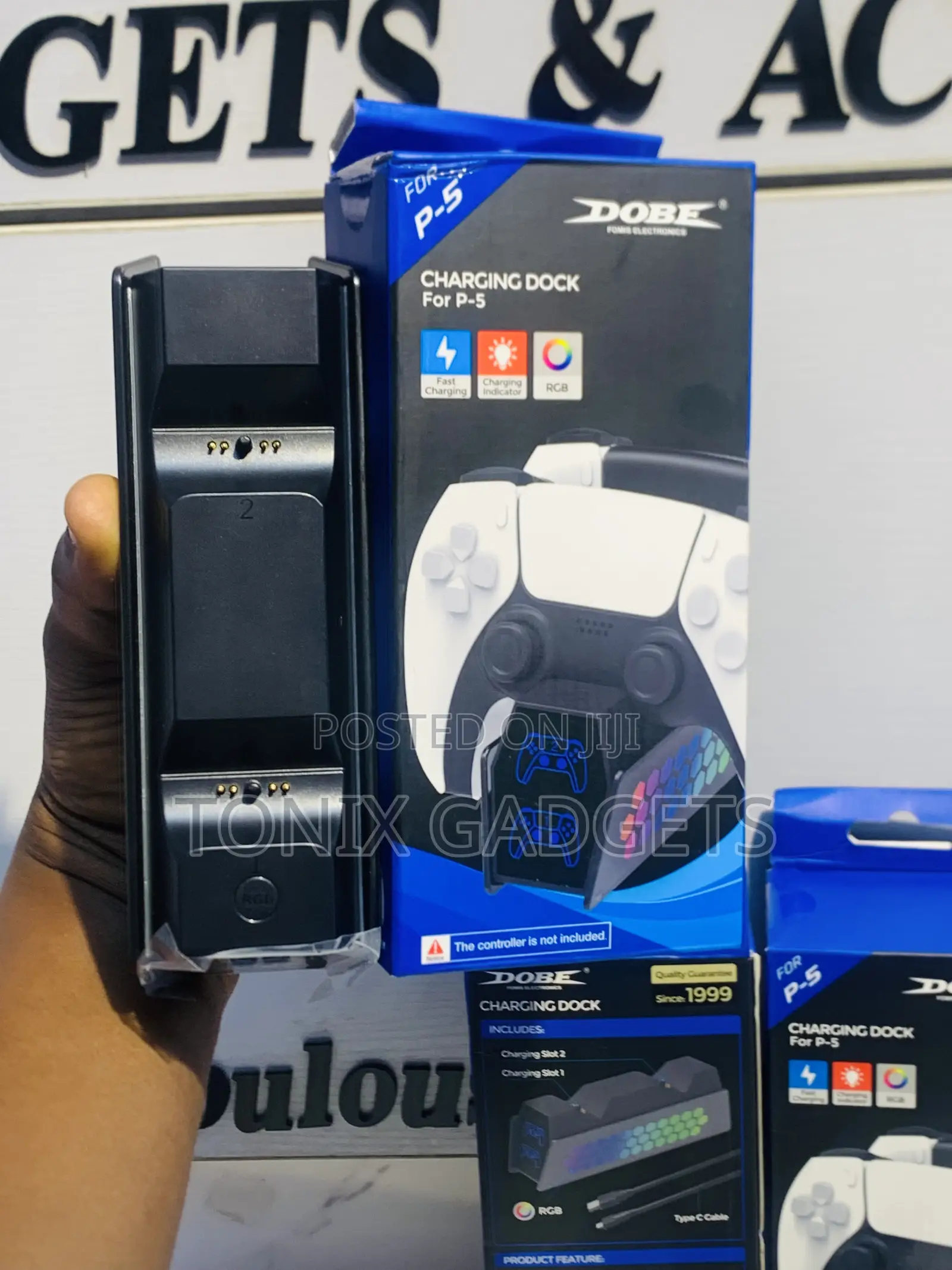Dobe Ps5 Controller Charging Dock With Unique RGB Light