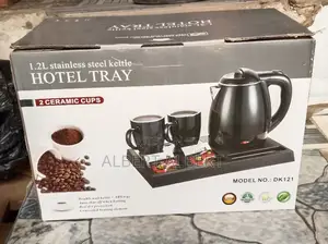 Hotel Tray With 2 Ceramic Cups and Kettle