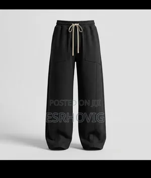 Plain Black Unisex Joggers