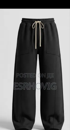 Plain Black Unisex Joggers