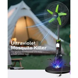 Rechargeable Standing Fan With Solar Panel and Mosquito Killer