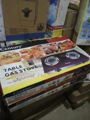 Century Table Gas Cooker, Glass Top, 1 Year Warranty.