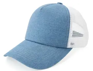 Unisex Blue and White Baseball Cap With Decorative Pin