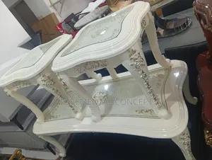Cream Royal Center Tables With 2 Sidetables