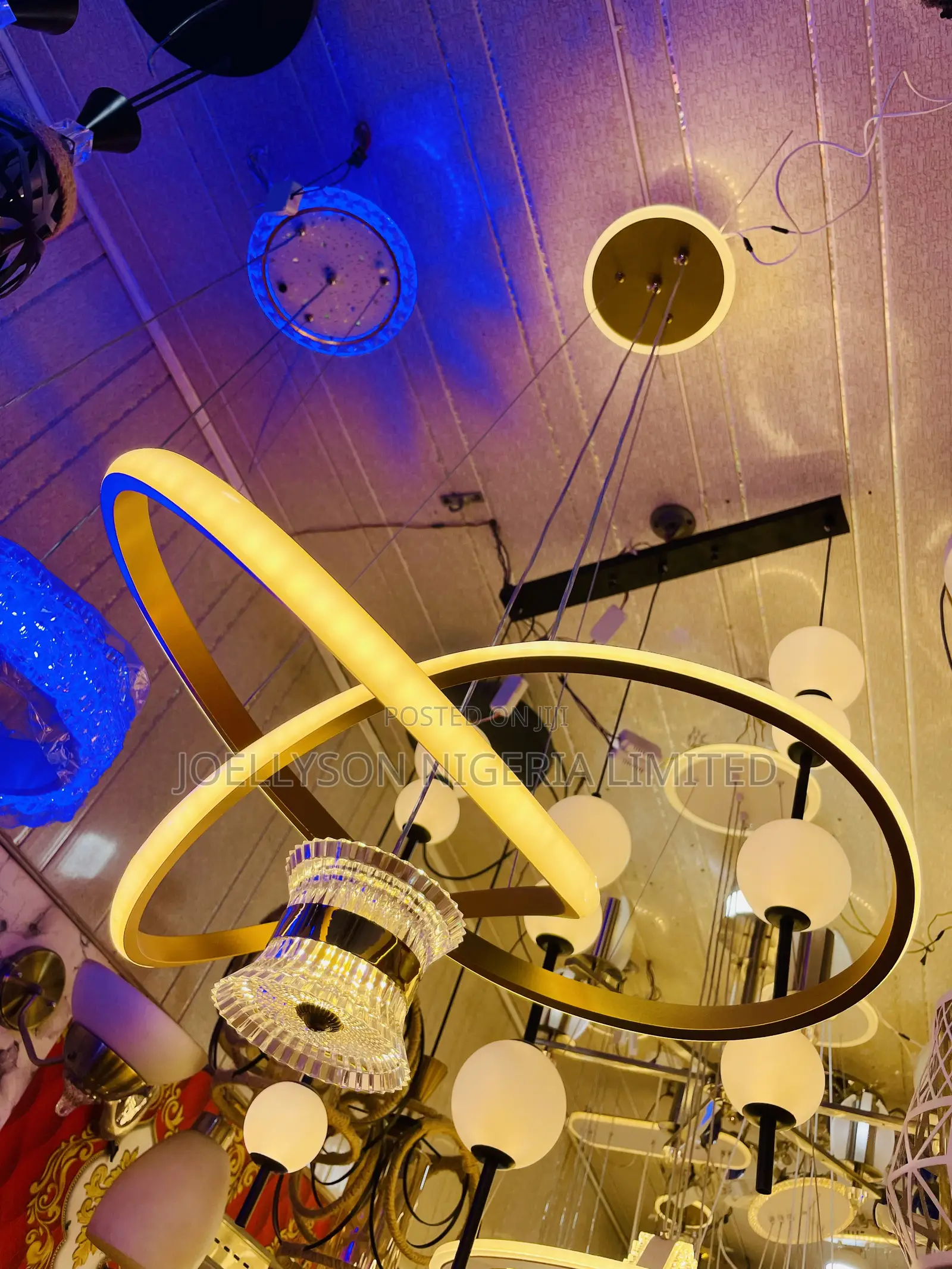 Single Gold Led Chandelier