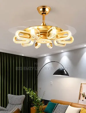 Fandelier or Crystal Chandelier and a Ceiling Fan.