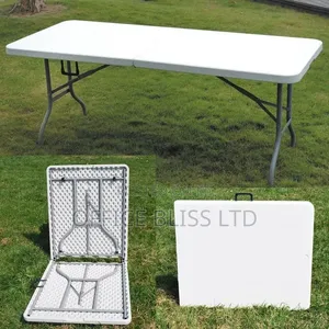 Outdoor Foldable 6ft Plastic Table 6 - 8 Seater( White)