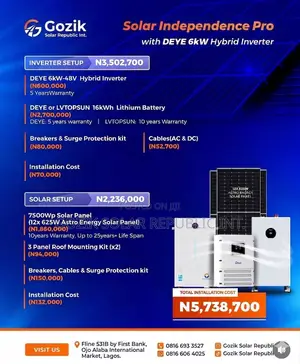 16kwh Lithium Battery and Advanced 6kva Deye Hybrid Inverter System