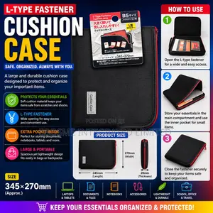 L-Type Fastener Cushion Case – B5 Size Protective Storage Organizer