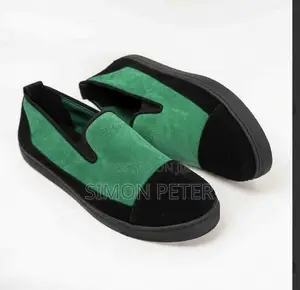 Green and Black Slip on Loafer Shoes