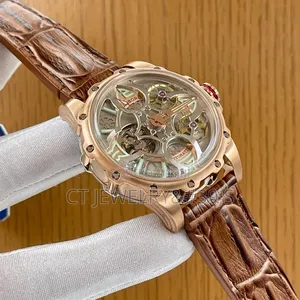 Luxury Watch Hanboro Mechanical Genuine Brown Leather High Quality