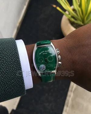 Franck Muller Curvex Chronograph Green Dial Matching Green Leatherband