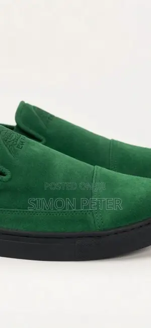Green Suede Slip on Canvas