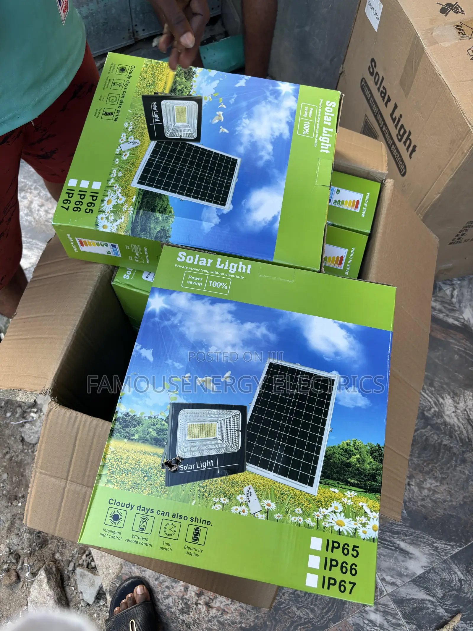 300w Solar Floodlights With Panel and Remote Control