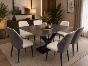 Six Seaters Modern Marble Top Dinning Set.