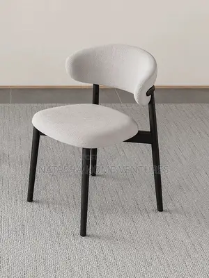 White Curved Back Dining Chair