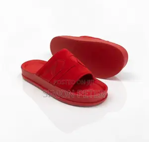 Red Suede Comfort Slippers