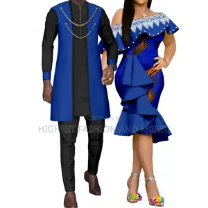 Chain Brooch Long Shirt and Pant and Print Off Shoulder Dress