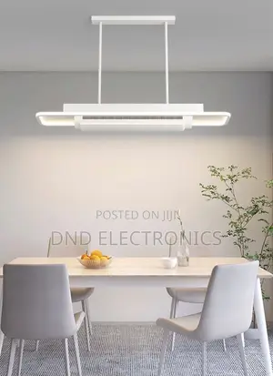 Modern Led Dining Table Chandelier With Built-in Fan - 3-in-1 Design.