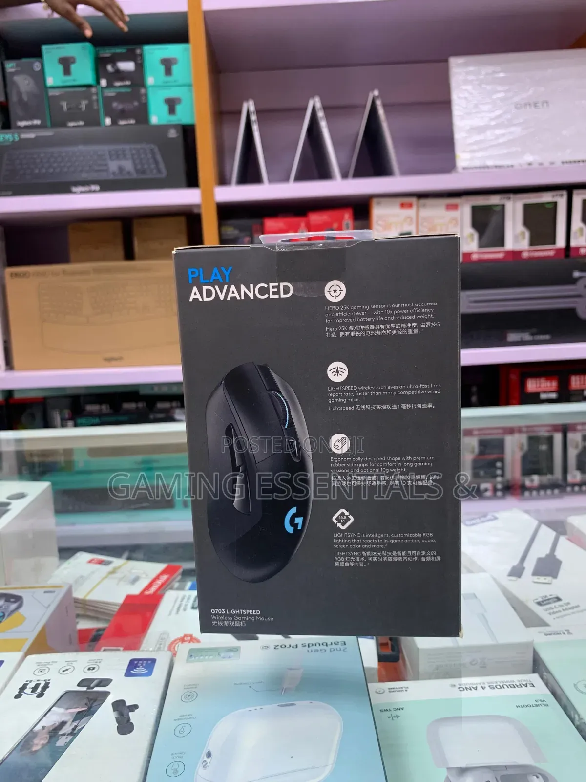 Logitech G703 Lightspeed Wireless Gaming Mouse – Hero Sensor, Rgb.